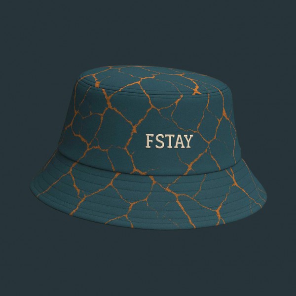 Gece Yeşili – Marble Desen Bucket Hat